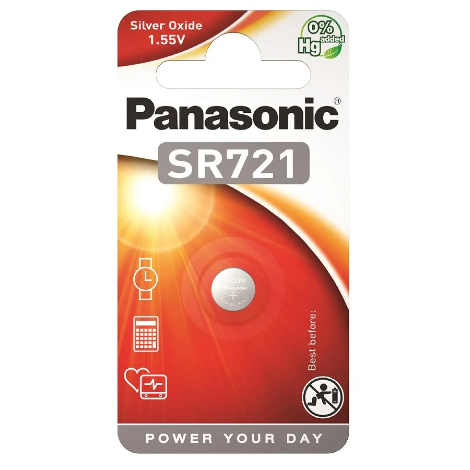 Батарейка Panasonic срібно-цинкова SR721(361, V361, D361) блістер, 1 шт., SR-721EL/1B UA